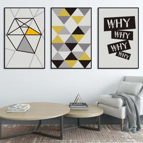 Set tablouri abstracție modernă cu text — tablou canvas