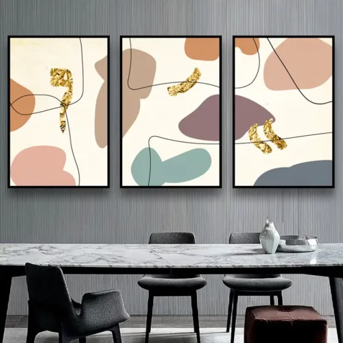 Set tablouri abstracție modernă culori pastelate — tablou canvas