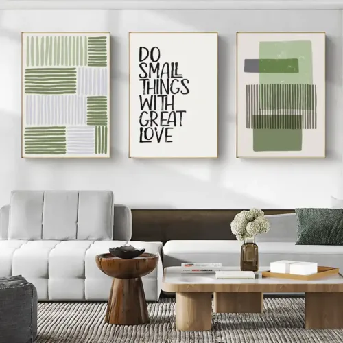 Set tablouri abstracție modernă cu citat motivațional — tablou canvas