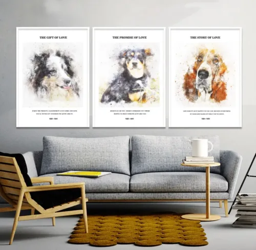 Set tablouri câini — tablou canvas