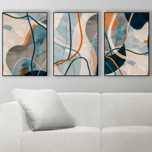 Set de tablouri abstract în culori pale — tablou canvas