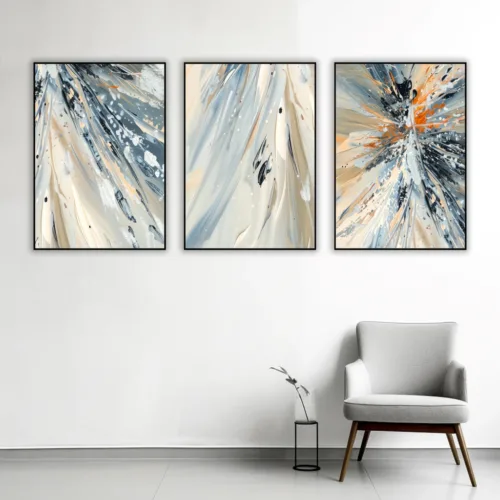 Set de tablouri abstract în formă de stropi de vopsea — tablou canvas