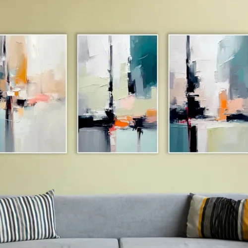 Set de tablouri abstract în culori vibrante — tablou canvas