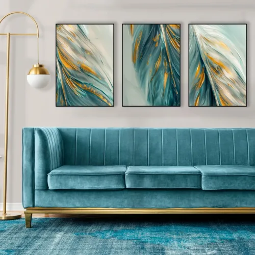 Set de tablouri astract în formă de pană — tablou canvas