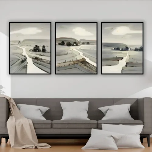 Set de tablouri cu peisaj natural a unui canion în culori reci — tablou canvas