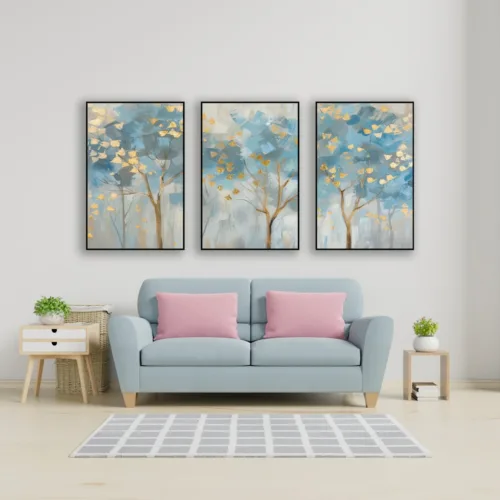 Set de tablouri cu peisaj natural cu albastru — tablou canvas