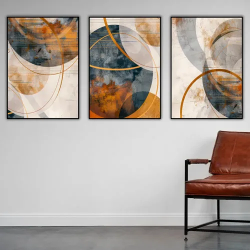 Set de tablouri abstract în culori tomnatice — tablou canvas