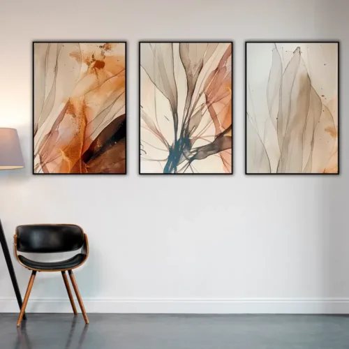 Set de tablouri abstract în nuanțe de bej — tablou canvas