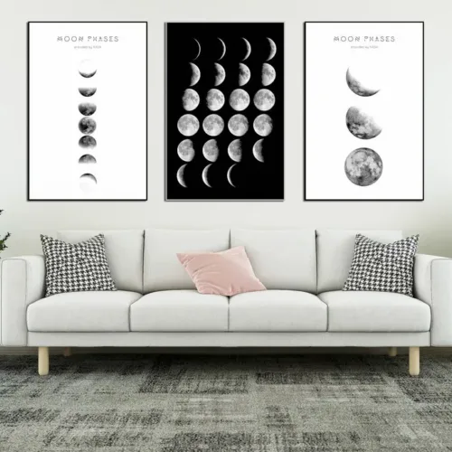 Set tablouri cu fazele lunii — tablou canvas