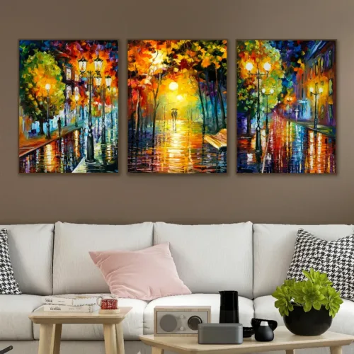 Set de tablouri peisaje cu culori vibrante — tablou canvas