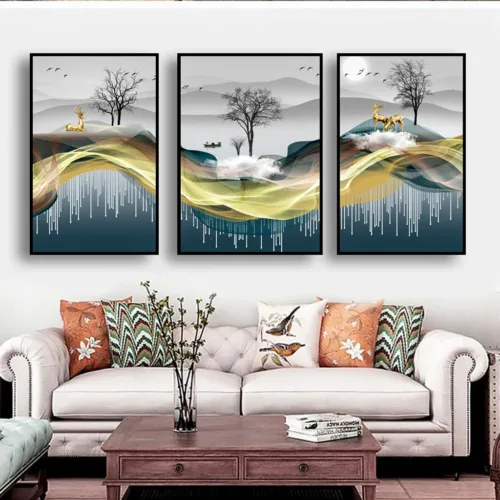 Set de tablouri peisaj abstract — tablou canvas