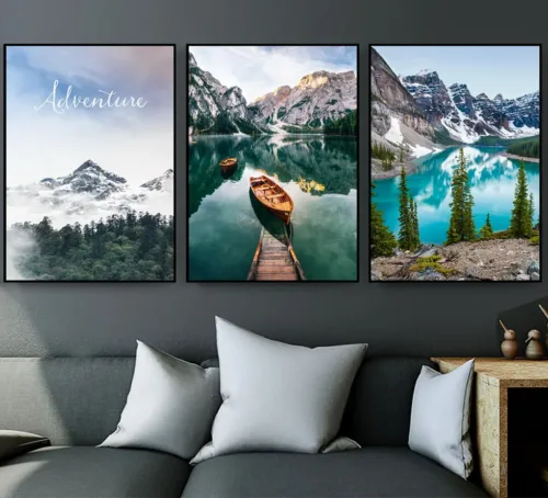 Set de tablouri peisaj cu munti — tablou canvas