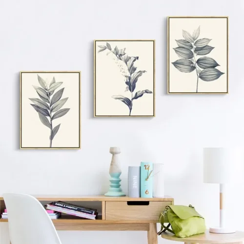 Set tablouri plante in culori deschide