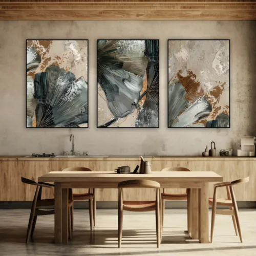 Set de tablouri abstracte în culori închise — tablou canvas