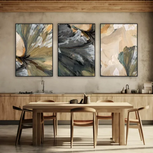 Set de tablouri abstracte în culori închise — tablou canvas