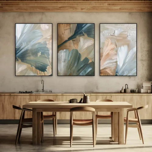 Set de tablouri abstracte în culori deschise — tablou canvas