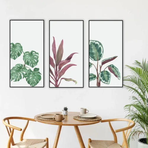 Set de tablouri cu plante colorate — tablou canvas