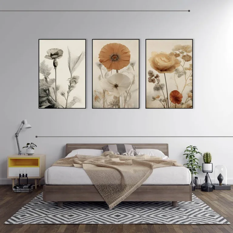 Set de tablouri cu flori sălbatice — tablou canvas