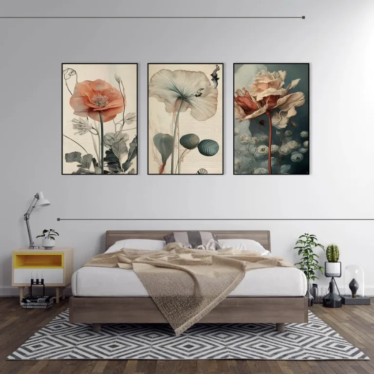Set de tablouri cu flori sălbatice — tablou canvas