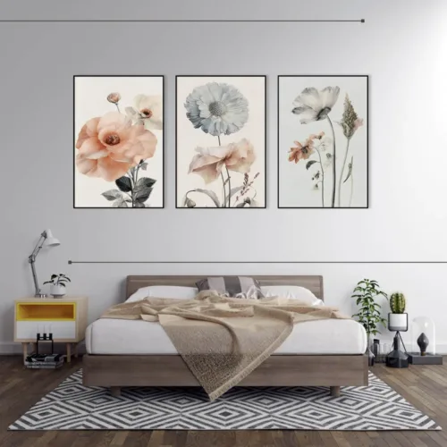 Set de tablouri cu flori sălbatice — tablou canvas