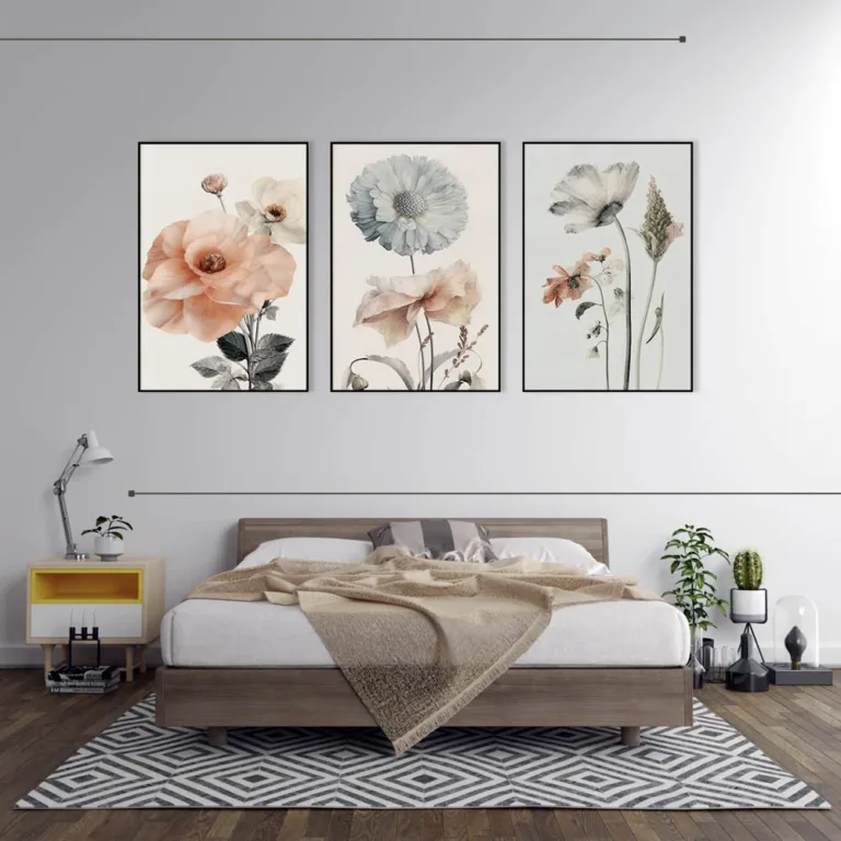 Set de tablouri cu flori sălbatice — tablou canvas