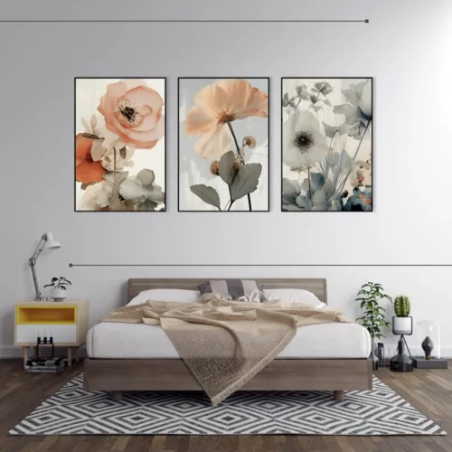Set de tablouri cu flori sălbatice — tablou canvas
