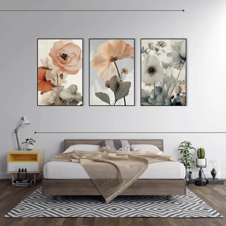 Set de tablouri cu flori sălbatice — tablou canvas