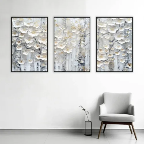 Set de tablouri cu copaci înfloriți — tablou canvas