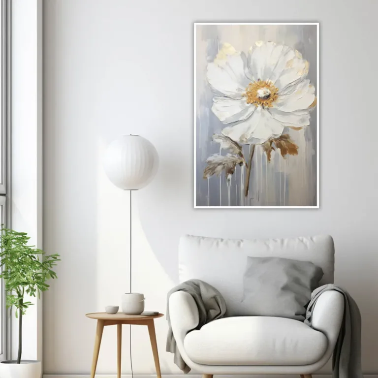 Tablou cu floare albă — tablou canvas