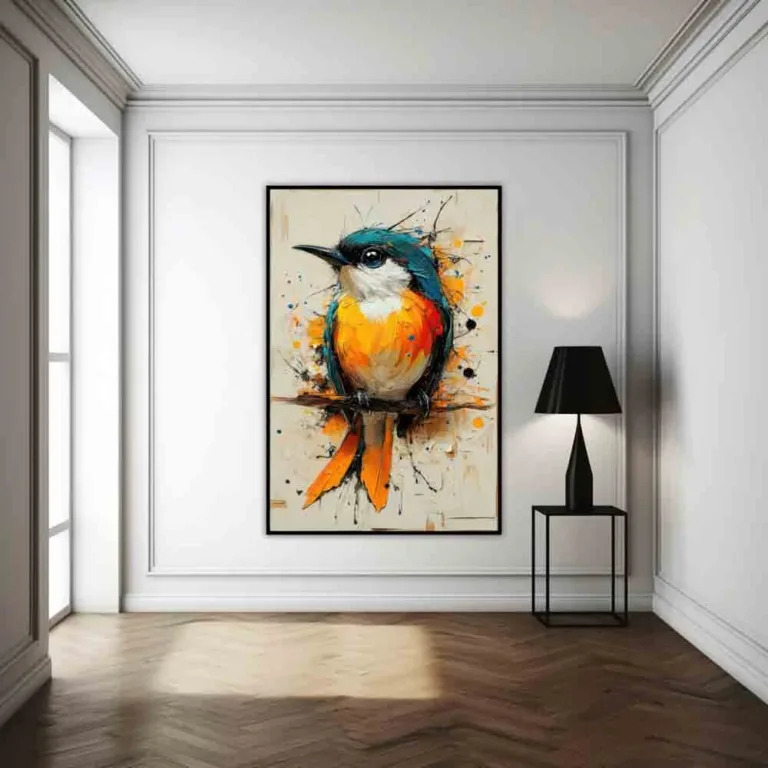 Tablou cu pasăre colorată — tablou canvas